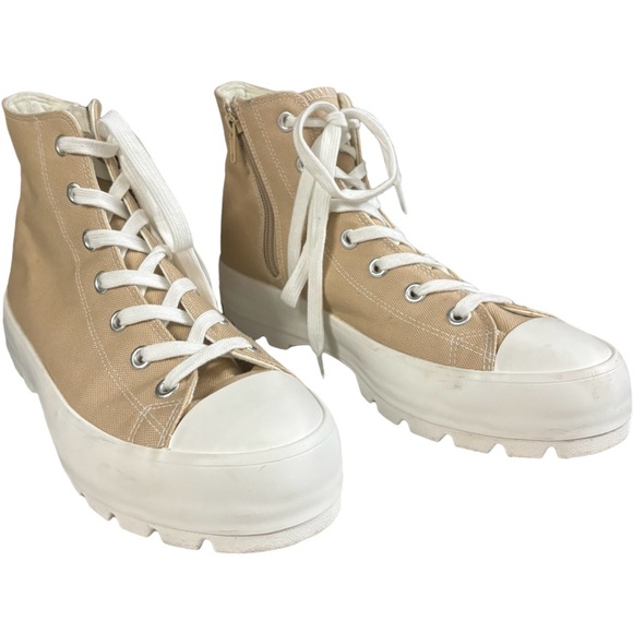 Sincerly Jules Shoes - Sincerely Jules VESPA High Top Lug Sole Platform Sneakers Natural Size 10 M
